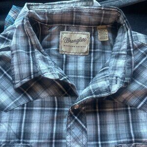 Wrangler Western Shirt Mens 2XL Plaid Short Sleeve Pearl Snap Cowboy Lot Of 3